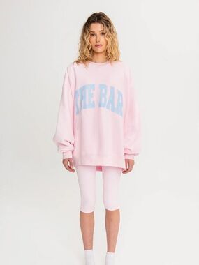 The Bar Oversized reversible Crewneck Sweatshirt - Pink